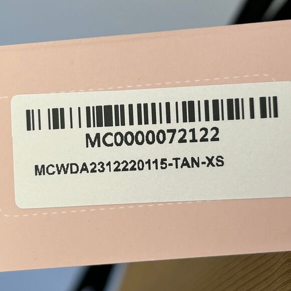 Micas Long Dress Women XS Tan Bodycon Knitted Side Slit Backless Tie Up - Picture 10 of 13